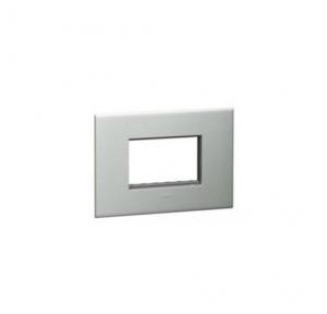 Legrand Arteor Pearl Aluminium Cover Plate With Frame, 3 M, 5757 21